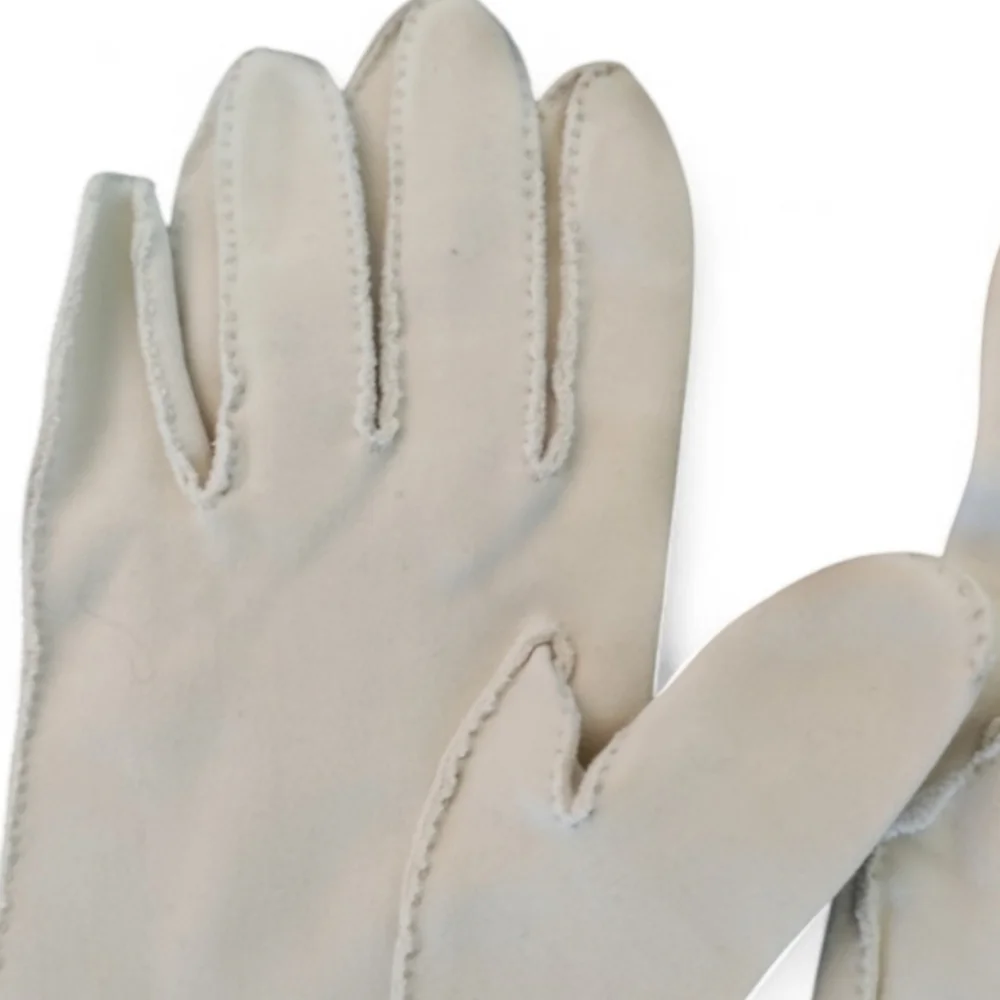 VINTAGE Long Cream Gloves Large Retro Formal Off White Costume